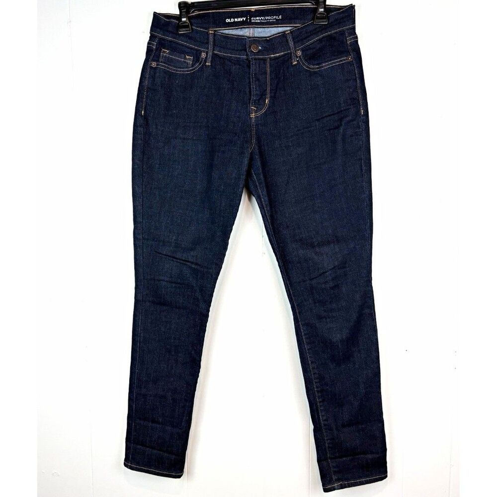 Old Navy Women's Jeans Skinny Straight Curvy/Profile Dark Wash Stretch 10 Petite